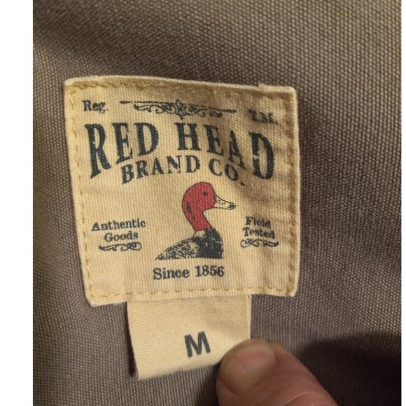 Red Head Mens M Brown Canvas Outdoor Workwear Shirt Jacket Utility Pockets - Picture 3 of 8